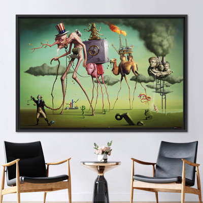 Salvador Dali The American Dream, Dali American Dream Artwork, Reproduction Printed, Salvador Dali Printed, The American Dream Art,
