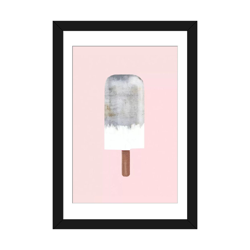 «Concrete Popsicle», impression sur toile tendue, H 24 po x l 16 po x P 1 po, Papier beaux-arts encadré noir, Blanc