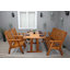 Heckson 5 - Person Wood Patio Dining Set with Rectangular Table-38390582