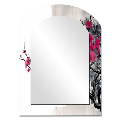 Asian Art Sumi Blossom II - Miroir mural Mid-Century