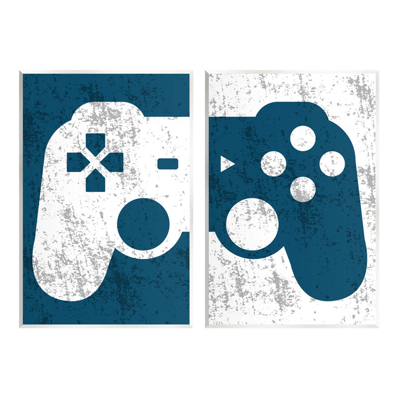 Ensemble de 2 plaques murales pour jeux vidéo par Kim Allen, H 15 po x l 10 po x P 0,5 po