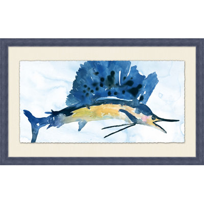 Voile de poisson - Peinture encadrée sur papier