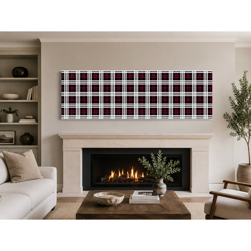 Maroon et écossais blanc - Équipes nationales de basketball sur toile, H 24 po x l 72 po, Blanc / rouge foncé / noir