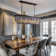 7-Lights Dimmable Tiered Rectangle Chandelier With Crystal Accents