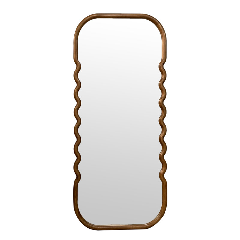 Miroir d'intérieur pleine grandeur, miroir de plancher en bois, pleine longueur avec cadre