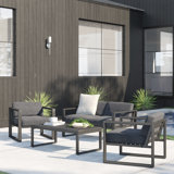 Zenas 4 - Person Patio Conversation Sets with Cushions