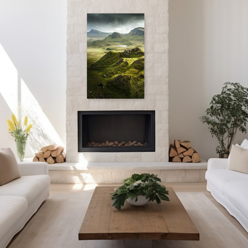 Évêché 7, paysage abstrait contemporain, art naturel, H 48 po x l 32 po