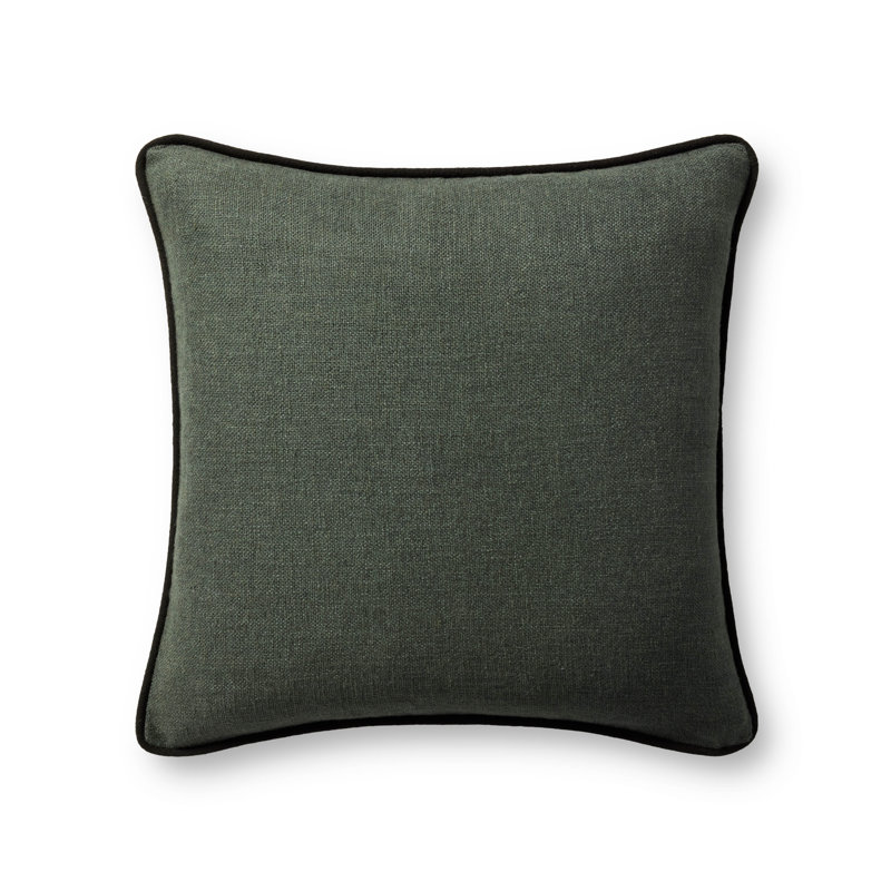 Jeremiah Brent x Loloi Hudson Accent Pillow, Blue / Black, Square 20"H x 20"W, Cover Only