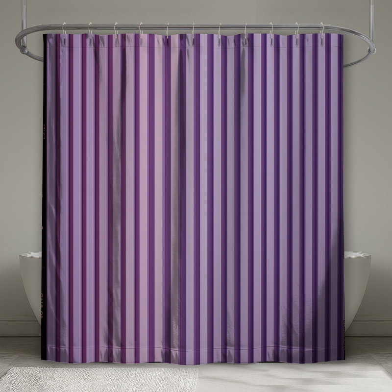 Rideaux de douche mauves à rayures verticales très longs, L 70 po x H 72 po