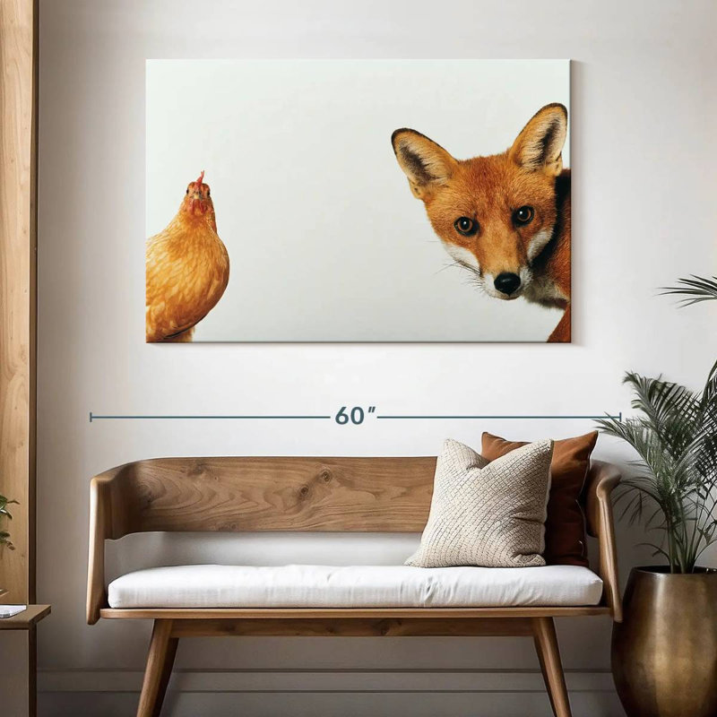 Brampt Chicken And Fox, 32" H x 48" W