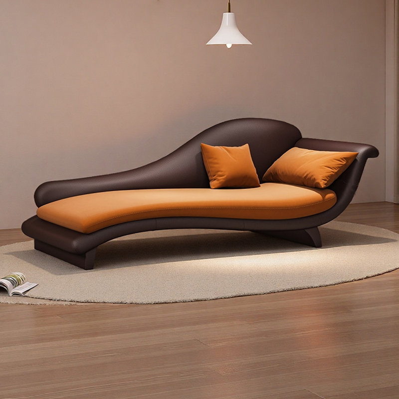 Méridiennes d'intérieur en bois Living Room, Orange, Orienté à droite