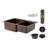 33" Hammered Copper Kitchen 60/40 Double Basin Sink with Matching Drains, and Accessories