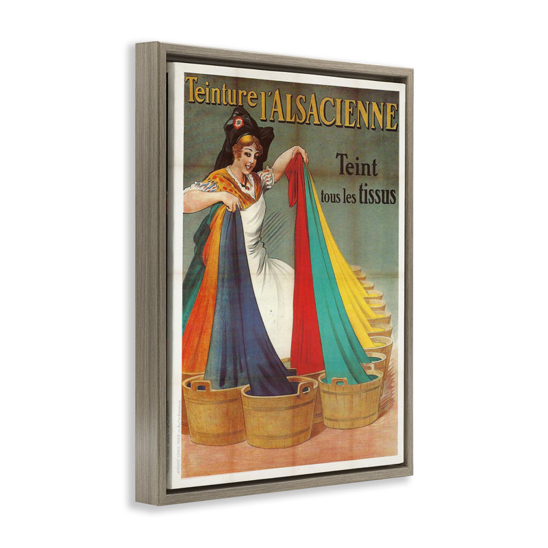Cadre flottant rétro Teinture L'Alsacienne, design par Marcus Jules, Cadre flottant orme Montalcino, H 21 po x l 17 po