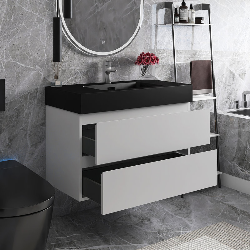 Meuble-lavabo mural simple 36 po avec plateau
