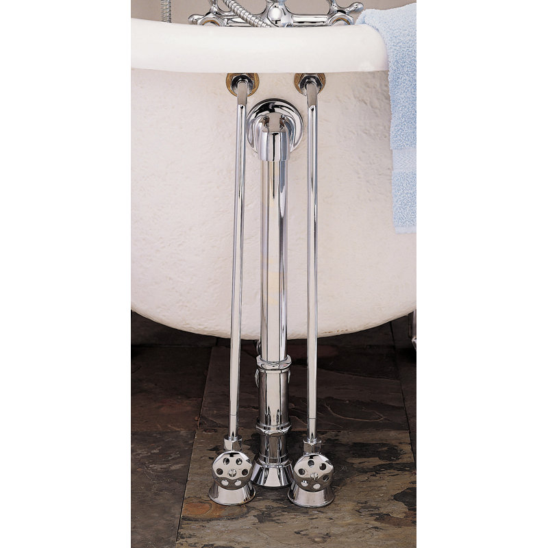 P0635 Tub Supply Set with Single Offset Tubing, Polished Nickel
