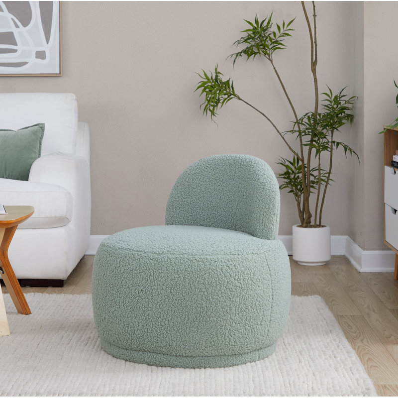 Chaise d'appoint en tissu sherpa Alara, Polyester rose