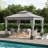 Sunjoy Soft Top Gazebo 11 ft. x 13 ft. Steel Gazebo with 2-Tier Hip Roof,Netting and Curtain,Metal Structure-1686420445