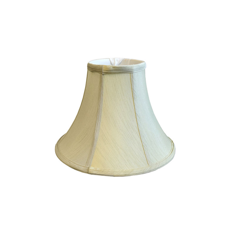Faux Silk Bell Shaped Lampshade Fabric Bell Lamp Shade ( Screw On ) in Cream, 20cm H x 25cm W x 25cm D