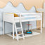 Lit mezzanine bas simple en bois avec échelle Jazanae-658679738