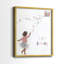 «Girl Flying Kite» - reproduction encadrée de qualité supérieure - prête à être accrochée - aucun clou requis - aucun clou requis-1194206676-1194206677