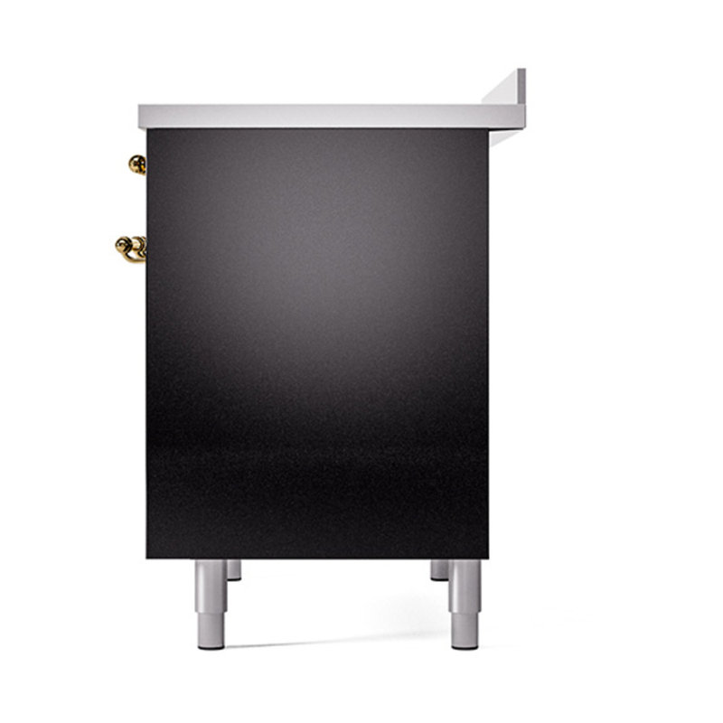 ILVE Nostalgie II Noblesse 40 in Induction Range, Glossy Black/Brass