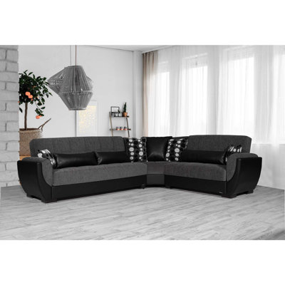 PrimeNest SkyHaven Collection Upholstered Convertible Sectional with Storage
