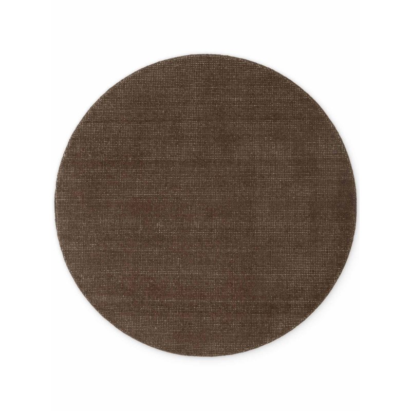 Dewit Wool Hand Woven Area Rug, Brown, Round 160 cm