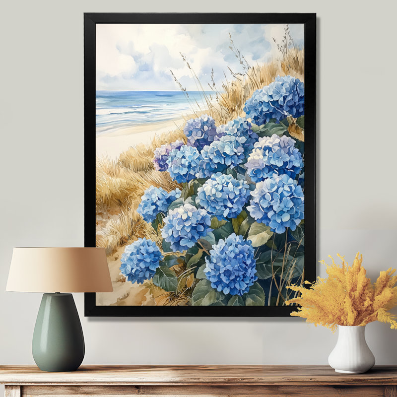 Ayira - Floral Wall Art, H 32 po x l 24 po, Noir, noir, noir, noir, Reproduction encadrée d'une seule photo
