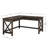 Lavish Home L-Shaped Computer Desk with X-Pattern Legs, Dark Gray-1678561769