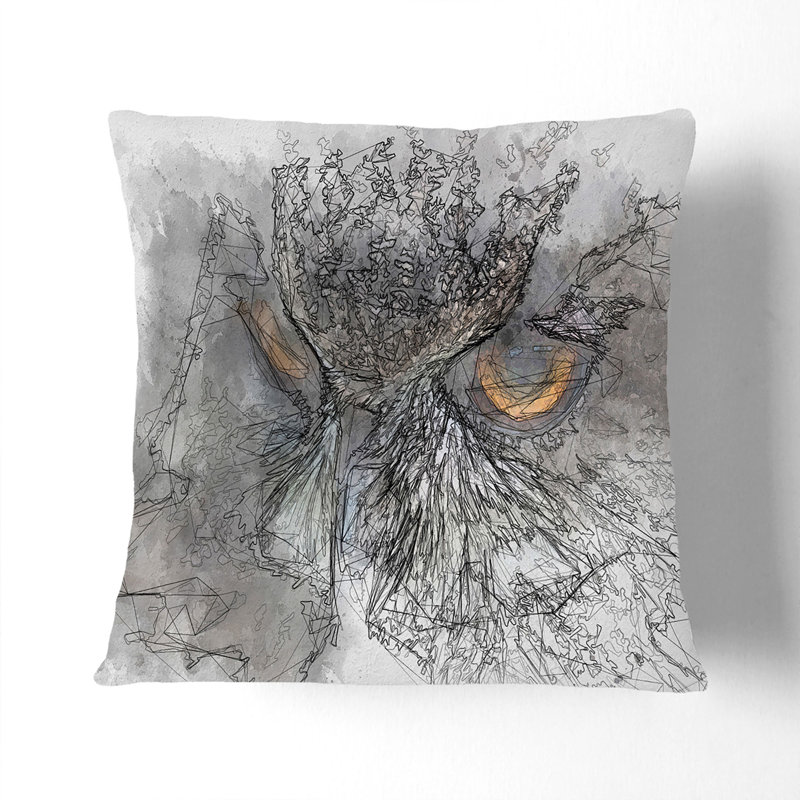 Abstract Square Cushion, 40 x 40 cm, Stone