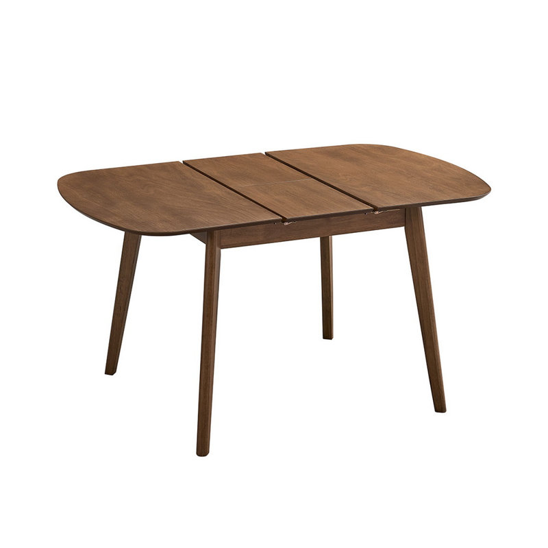  Extendable Solid Wood Dining Table, Walnut Color