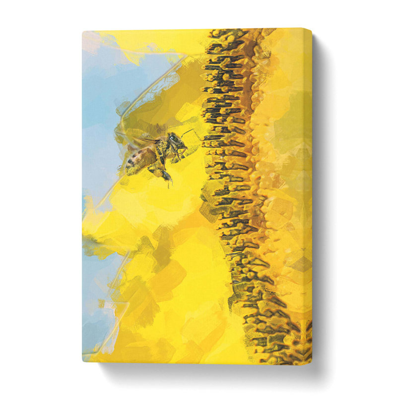 Busy Bee And Yellow Flower - Wrapped Canvas Print, 50.8 cm H x 35.6 cm W