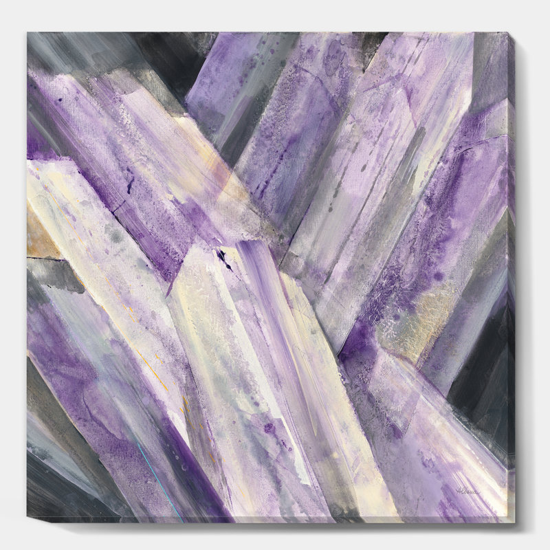 Peinture abstraite géométrique sur toile glacier mauve - Glacier mauve, H 46 po x l 46 po x P 1,5 po
