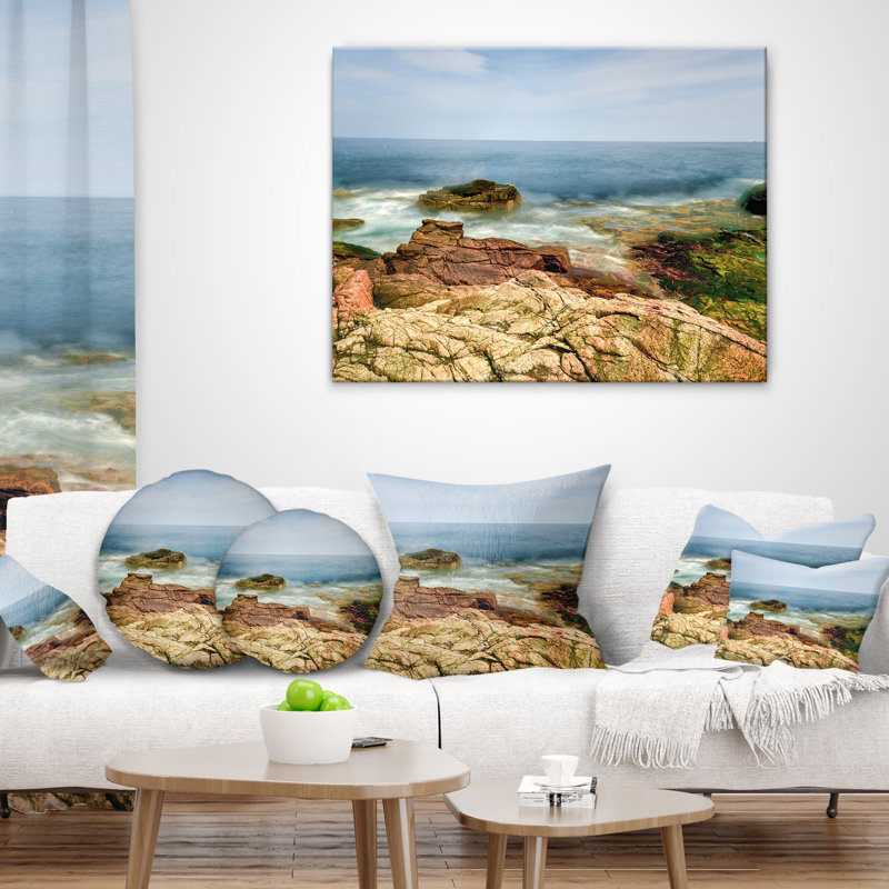 Coussin Beach ThUnder Hole Acadia National Park, 18 po x 18 po, Carré