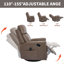 Fauteuil inclinable manuel en cuir véritable brun clair Camel avec fauteuil berçant et pivotant pour le salon-76610142