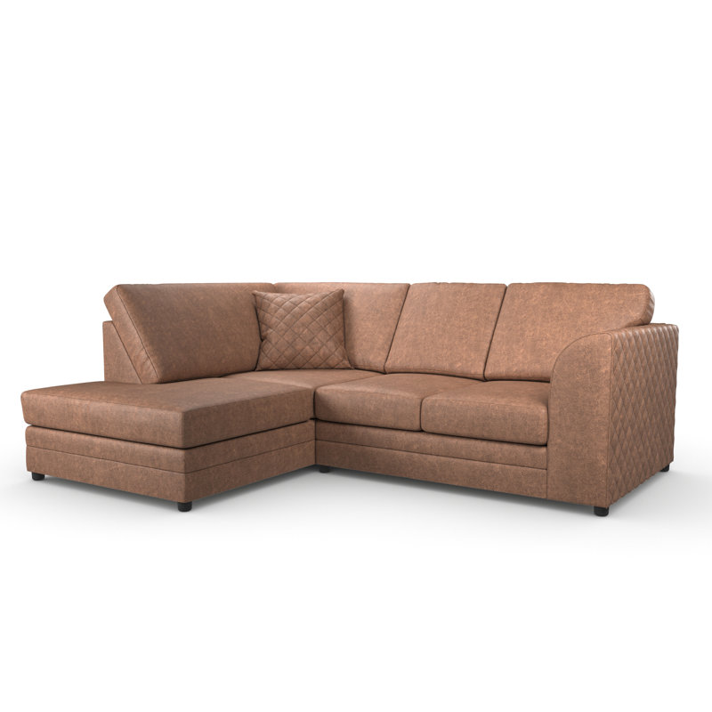 Quincy 3 Seater Corner Sofa, Brown, Left Hand Facing