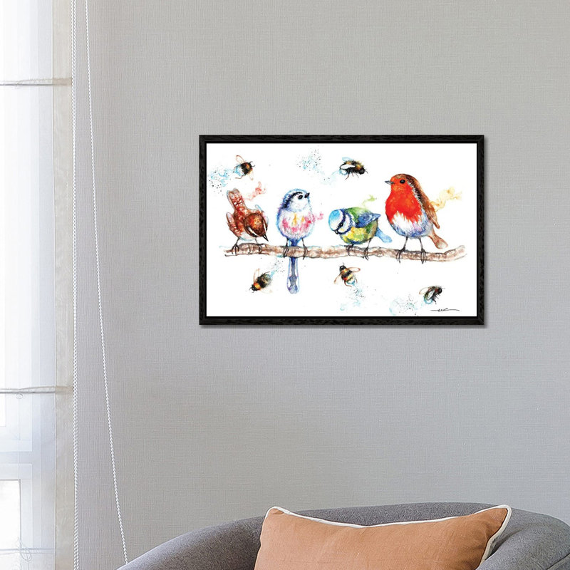 The Birds And The Bees by BebesArts - Gallery-Wrapped Canvas Giclée on Canvas, 66.04 cm H x 45.72 cm W, Black Framed Canvas