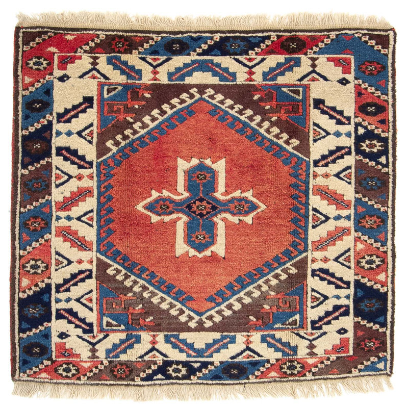 Rectangle 92 cm x 100 cm Oriental Wool Hand Woven Area Rug