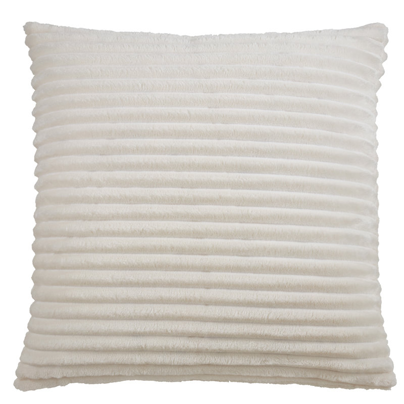 Cora Cllection Faux Rabbit 18" Throw Cover Pillow, Ivory