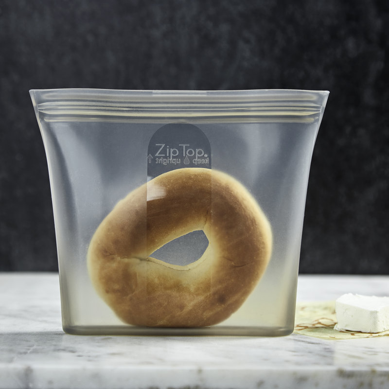 Sacs de rangement pour aliments réutilisables à fermeture éclair | Ensemble de 3 sacs [Gris] | Va au micro-ondes, au lave-vaisselle et au congélateur