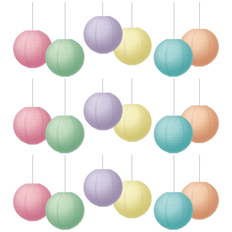 Lanternes suspendues en papier, Pastel Pop