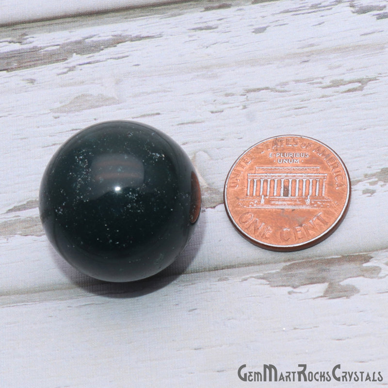 Natural Polished Gemstone Sphere, Decorative Accent, Smooth Ball Home Decor, 23mm, Green