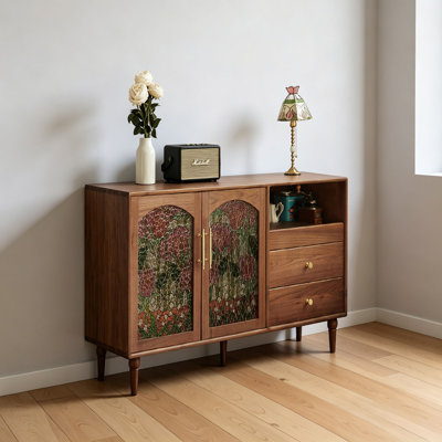 Commode d'appoint rétro avec rangement multifonctionnel