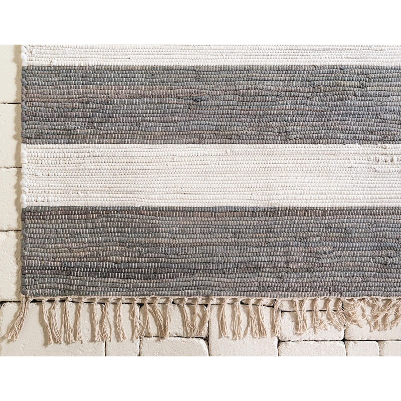 Rinker Cotton Striped Indoor Rug, Rectangle 8' x 10'