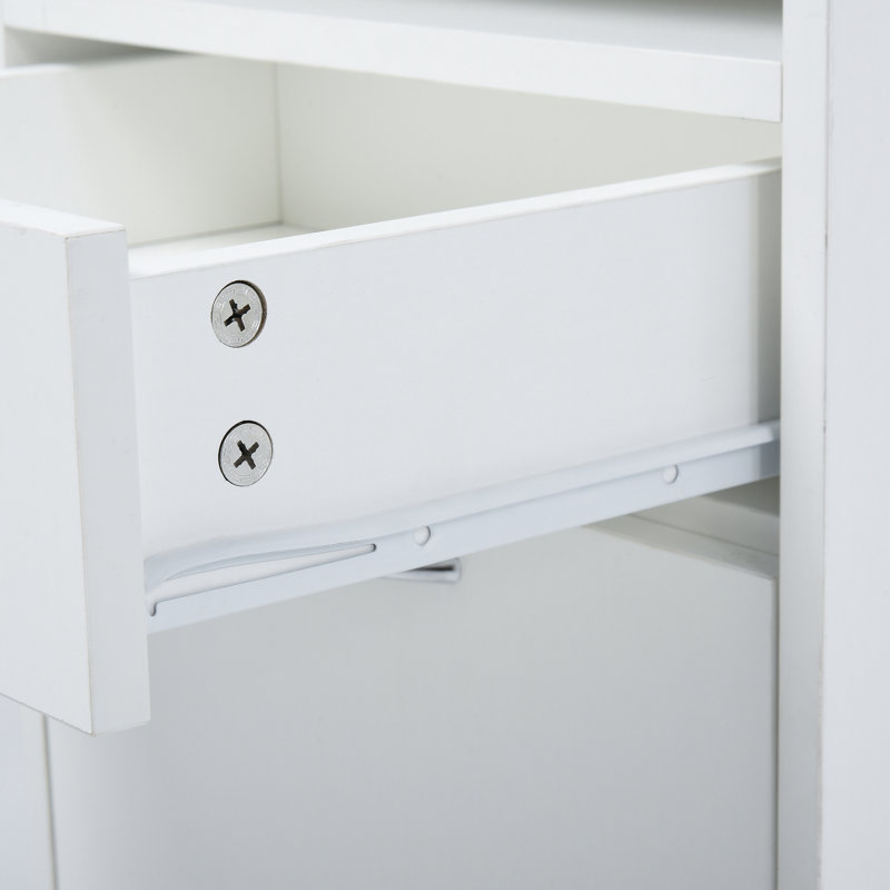 Mobile Storage Cabinet For Office Supplies, White With Drawer And Cabinet, , Fits Under Desks Functional, Easily
