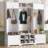 Modern Hall Tree with Shoe Storage, 4-in-1 Entryway Bench with 8 Cubbies, 7 Coat Hooks & Adjustable Shelf for Hallway, Living Room-129333364