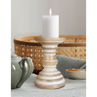 Wood Tabletop Candlestick