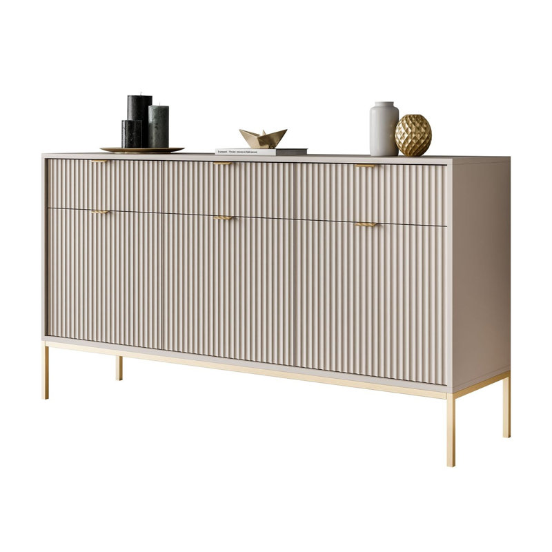 154cm Sideboard, Cashmire/Gold