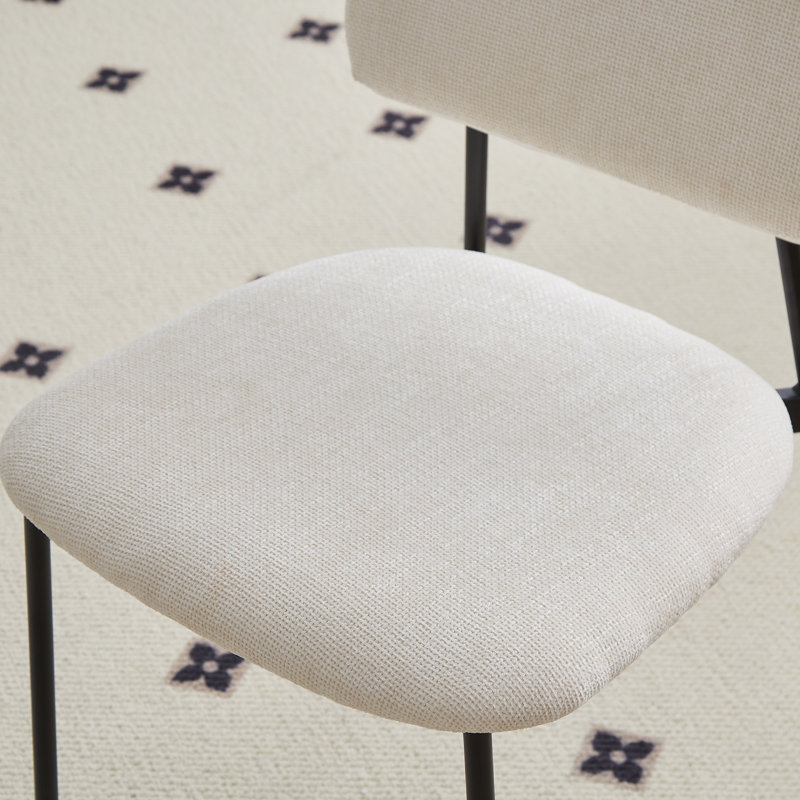 Chaise d'appoint rembourrée en tissu, Beige, 4