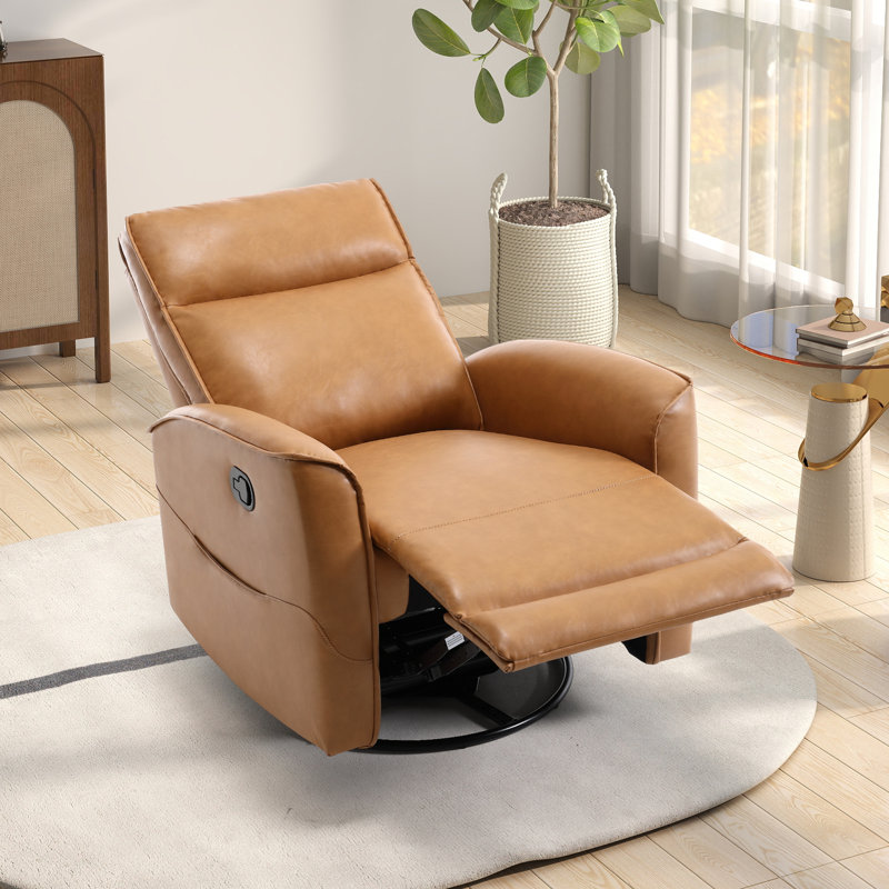 Latitude Run® 30.7'' Wide Modern and Overstuffed Soft Vegan Leather ...